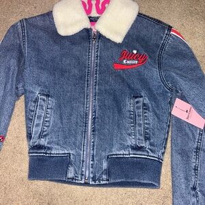 Juicy Couture Blue Denim Jacket with White Collar